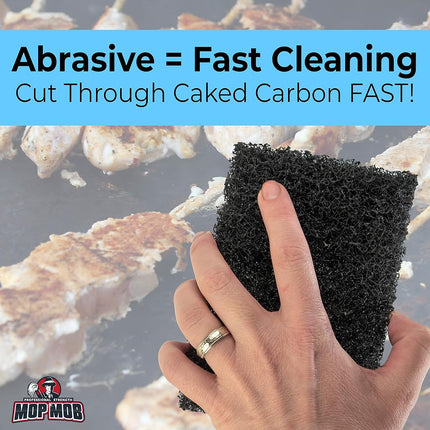 Restaurant-Grade Griddle Cleaning Pads 5 Pack. Use on Metal Grills, Cast Iron Cooktops & Stainless Steel Flat Tops. Quickly Cleans & Scours Baked-On Grease & Carbon. Heavy Duty, 4x6 Grit Scouring Pads