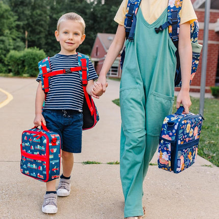 Wildkin Kids ECO rPET Insulated Lunch Box – Keeps Food Hot or Cold, Easy-Clean Lining, Mesh Pockets & BPA-Free – Boys & Girls, Ideal for School, Travel & Daycare – Transportation