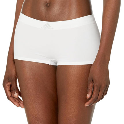 adidas Women's Seamless Boy Shorts Underwear 3-Pack, Pulse Blue Jacq/Heather Grey/White, S