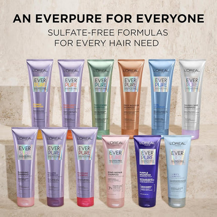 L'Oreal Paris EverPure Volume Sulfate Free Shampoo and Conditioner Kit for Color-Treated Hair, Volume + Shine for Fine, Flat Hair, with Lotus Flower (8.5 Fl; Oz each) (Packaging May Vary)