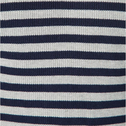 Suéter de cuello redondo de punto a rayas Nautica para hombre, gris jaspeado, XXL