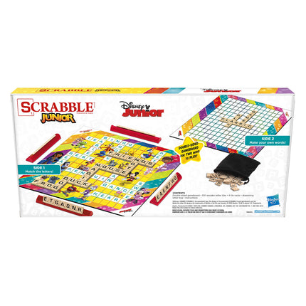 Hasbro Gaming Scrabble Junior: Juego de mesa edición Disney Junior para niños | Tablero de doble cara | Juego de unir palabras | Regalos de vuelta a clases | 5+ años (Exclusivo de Amazon)