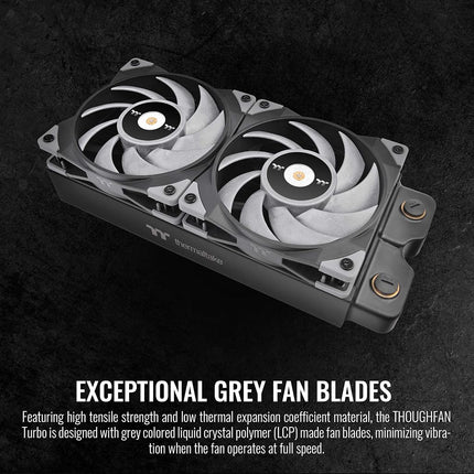 Thermaltake ToughFan 12 Turbo, PWM Controlled PWM 500~2500rpm, Metal-Reinforced Motor Hub, Gen.2 Hydraulic Bearing 120mm Case/Radiator Fan (Single Pack) CL-F121-PL12GM-A , Black