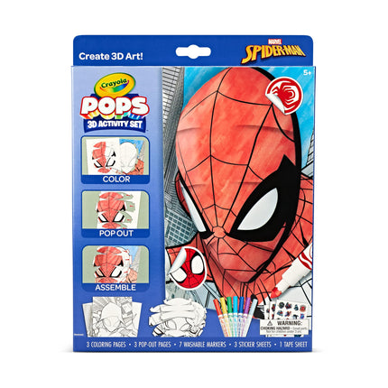 Crayola POPs 3D Kids Art Set, Spiderman Coloring B