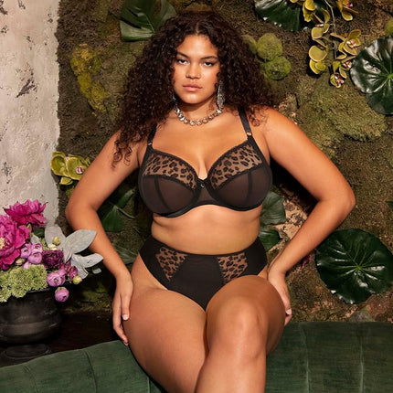Elomi Women's Namrah Underwire Plunge Bra, Jet, 34HH US