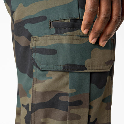 Pantalón cargo de sarga elástica recta regular para hombre Dickies, camuflaje verde cazador, 34 32, camuflaje verde cazador, 34W x 32L