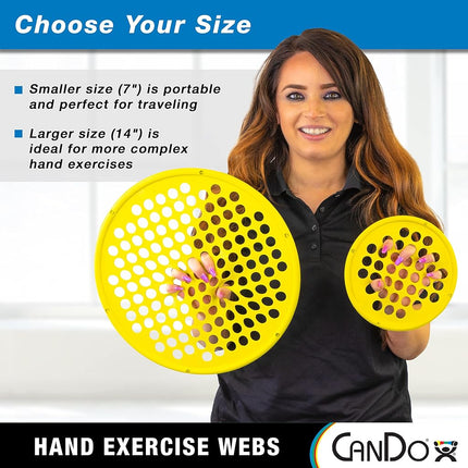 CanDo Web Hand Therapy Device, Latex, 14" Diameter, Yellow: X-Light