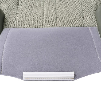 HECASA Bottom Seat Cover Compatible with 2003-2018 Chevy Express GMC Savana Van 1500 2500 3500 Left Driver Side Cloth + Leather Pewter Gray