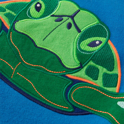 Gymboree Boys' and Toddler Embroidered Graphic Short Sleeve T-Shirts, Sea Turtle Blue, 12-18 Months