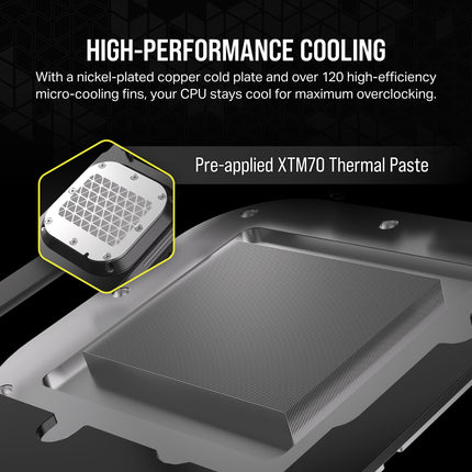 Corsair XC7 RGB ELITE LCD CPU Water Block - 480x480 IPS LCD Screen - 31 RGB LEDs - USB-C - Fits Intel® LGA 1700, AMD® AM5 and older - Stealth Grey