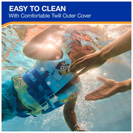 SwimWays Bluey Life Jacket, US Coast Guard Approved Kids Swim Vest, 100-120kg, Blue