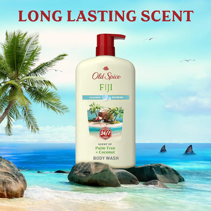 Old Spice Body Wash for Men, Fiji with Palm Tree Scent, 16 Fluid Ounce (Pack of 4)