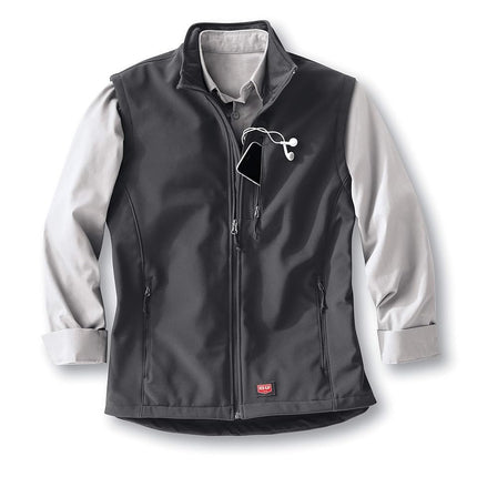 Red Kap Men's Soft Shell Vest Work Utility Outerwear, Charcoal, Large