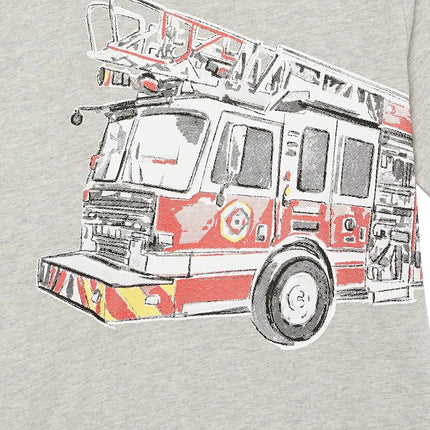 T-shirts à manches courtes à motifs véhicules pour bébés et tout-petits garçons The Children's Place, lot de 3, camion monstre/chantier/camion de pompiers, 3T