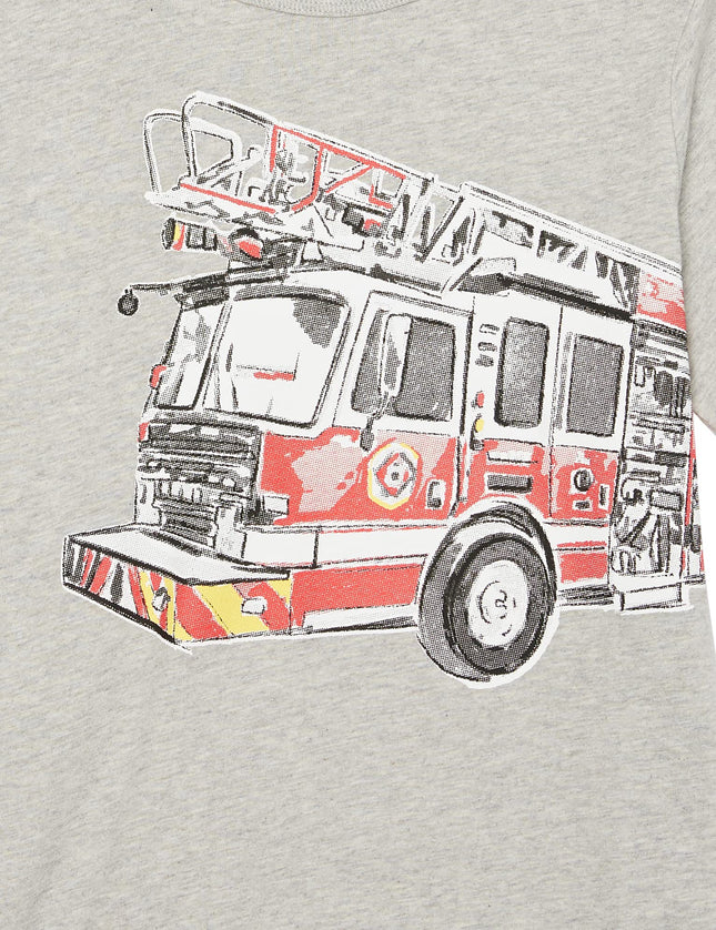 Paquete de 3 camisetas gráficas de manga corta para bebé y niño pequeño de The Children's Place, camión monstruo/camión de bomberos/construcción, de 12 a 18 meses
