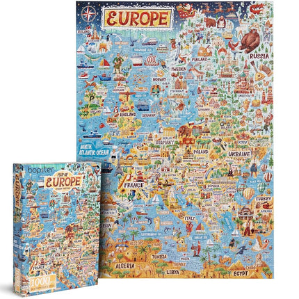 Jigsaw Puzzles for Adults 1000 Piece Map of Europe Puzzle - European Jigsaw 1000 Piece Jigsaw Puzzles for Adults and Kids - Geography Gifts by bopster