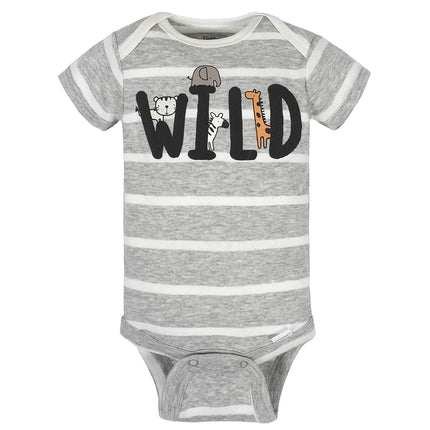 Gerber 8 Pack Baby Boys' Jungle Short Sleeve Onesies® Bodysuits