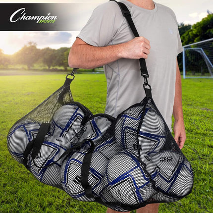Champion Sports Mesh Duffle Bag with Zipper and Adjustable Shoulder Strap, 15” x 36”, Red - Multipurpose, Oversized Gym Bag for Equipment, Sports Gear, Laundry - Breathable Mesh Scuba and Travel Bag