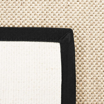 Safavieh Natural Fiber Rug for Living Room, Dining Room, Bedroom - Natural Fiber Collection, Short Pile, in Natural and Black, 61 X 91 cm