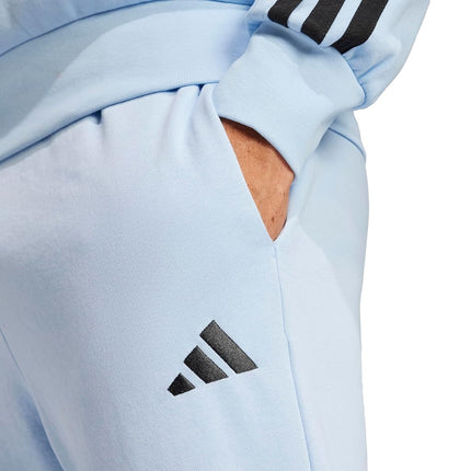 adidas Men's Essentials FeelCozy Fleece Pants, Glow Blue/Black, Large