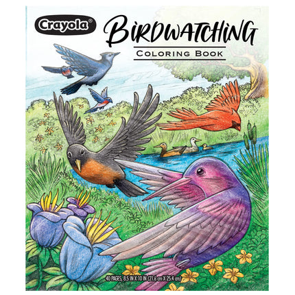 Crayola Bird Coloring Book (40pgs), Adult Coloring Pages, 8.5 x 10, Stress Relieving Coloring, Mindfulness Activity for Adults