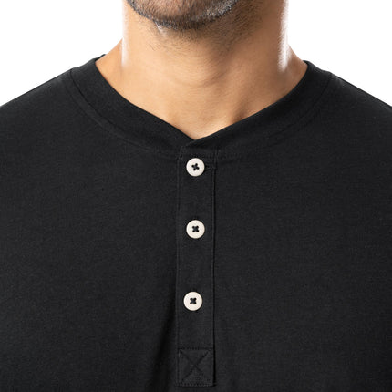 Fruit of the Loom Men's 2-Piece Jersey Knit Pajama Set, Black/Grey Heather, Medium