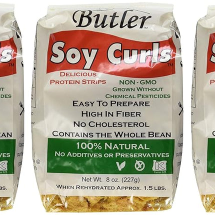 Butler Foods Butler Soy Curls, 8 Oz. Bags (Pack of
