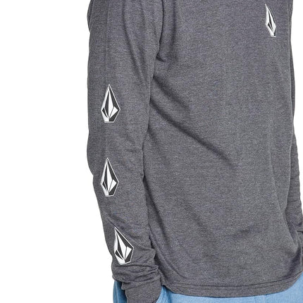 Volcom Men's Iconic Deadly Stones Long Sleeve T-Shirt, Charcoal, XXL