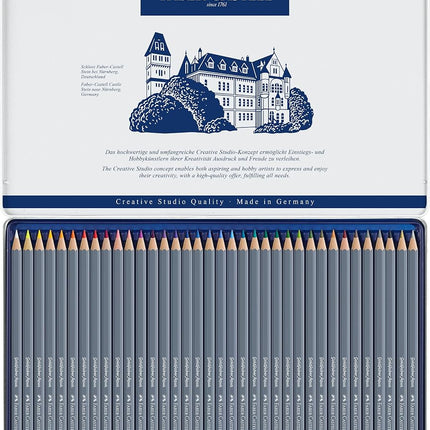 Faber-Castell Creative Studio Goldfaber Aqua Watercolour Pencil, Multicoloured Tin of 36 Pencils, Art, Craft, Drawing, Sketching, Home, School, University, Colouring