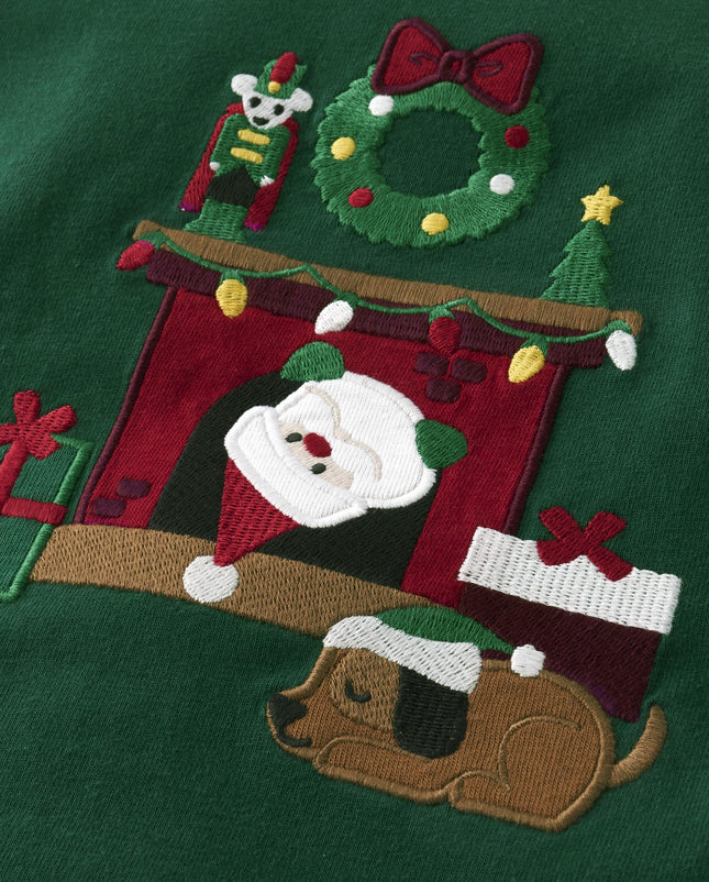 Gymboree Boys' and Toddler Embroidered Graphic Long Sleeve T-Shirts, Santa Chimney, 18-24 Months