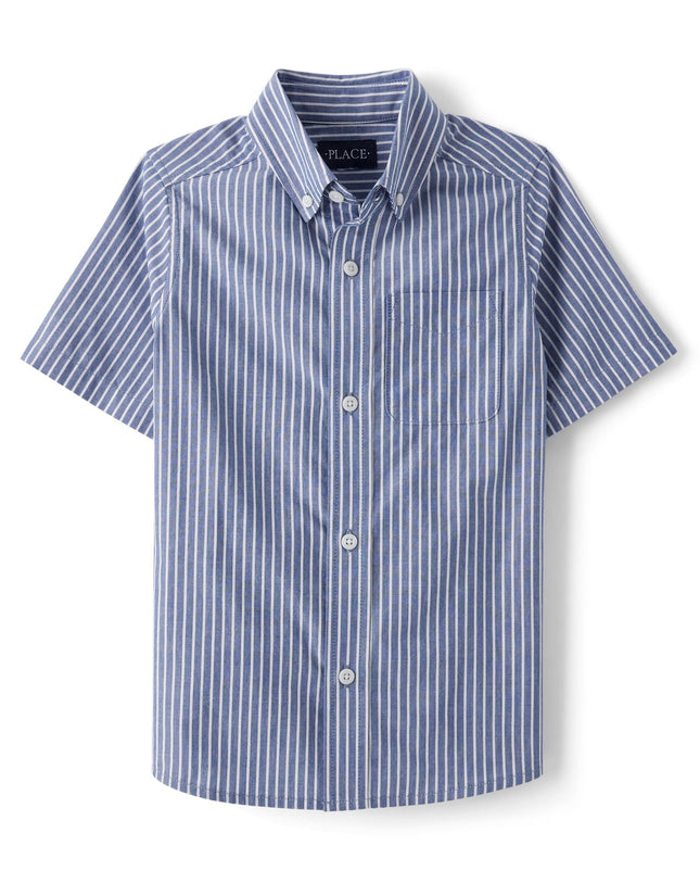 The Children's Place Boys' Short Sleeve Poplin But