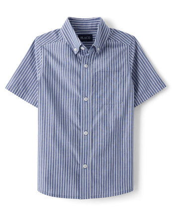 The Children's Place Boys' Short Sleeve Poplin But