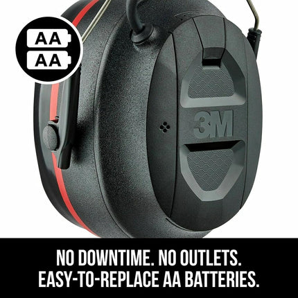 Protector auditivo electrónico 3M Pro-Protect + Almohadillas de gel, índice de reducción de ruido (NRR) 26 dB, orejeras Bluetooth, altavoces de alta fidelidad y micrófono integrado, almohadillas de gel premium (90545-SIOC)