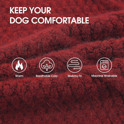 IECOii Extra Large Dog Sweater,XXXL Dog Sweater for Large Dogs,Dog Apparels,Red-3XL