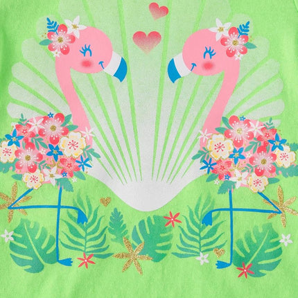The Children's Place,Baby Girls,and Toddler Assorted Everyday Short Sleeve Graphic T-Shirts,Multipacks,Flamingos/Pineapple/Hawaiin Girl 3-Pack,2 Years
