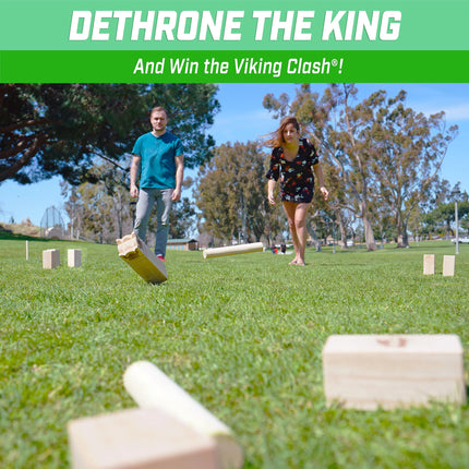 GoSports Regulation Size Kubb Viking Clash Toss Game Set for Kids & Adults