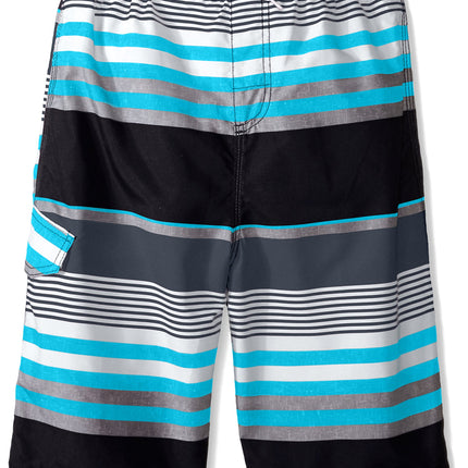 Kanu Surf Big Boys Optic Stripe Swim Trunks Black/