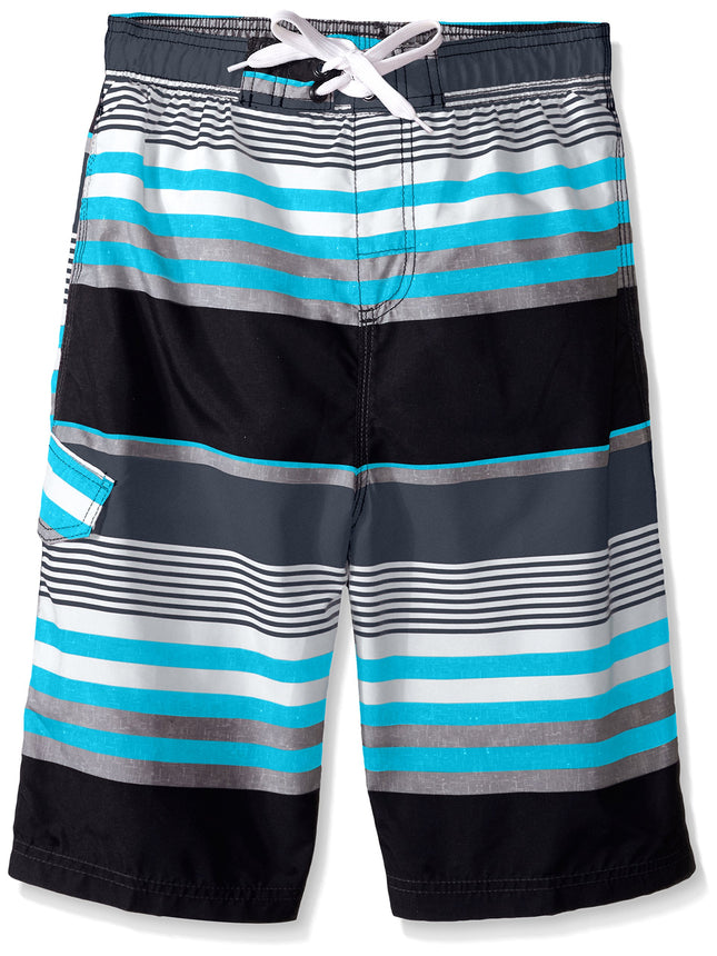 Kanu Surf Big Boys Optic Stripe Swim Trunks Black/