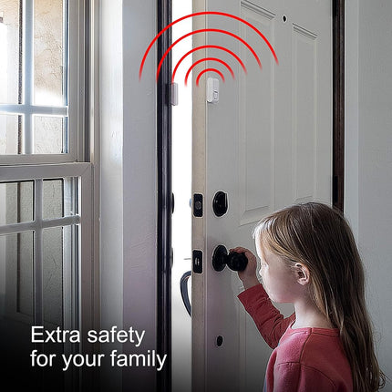 Alarme personnelle de sécurité pour fenêtre et porte GE, 1 unité, Protection DIY, Alerte cambrioleur, Carillon/Alarme sans fil, Installation facile, Sécurité à domicile, Idéale pour la maison, le garage, l'appartement et plus encore, Blanc, 56789