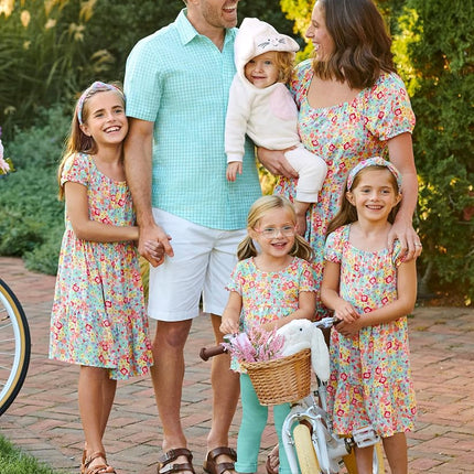 Camisa de manga corta con botones para niños pequeños y niños The Children's Place, a cuadros en aguamarina suave, de 12 a 18 meses