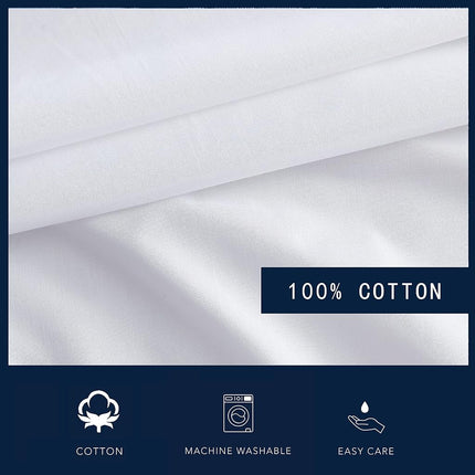 Nautica Cotton Percale Sheet Set, Full, White