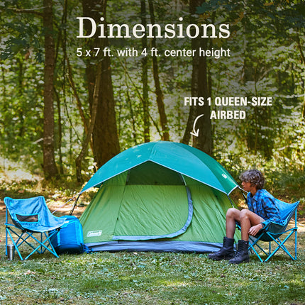 Coleman Sundome 2-Person Tent with Rainfly, Weatherproof Tent Sets Up in 10 Mins