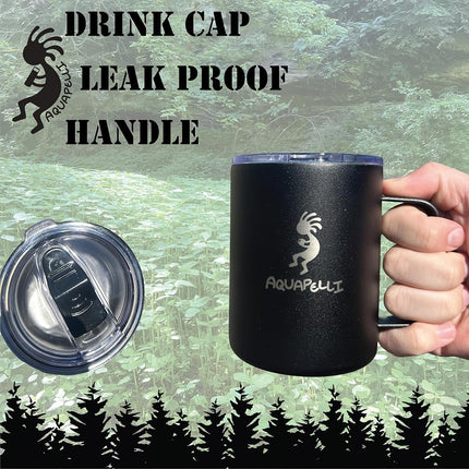 Aquapelli Vacuum Insulated Mug with Handle, 12 oz