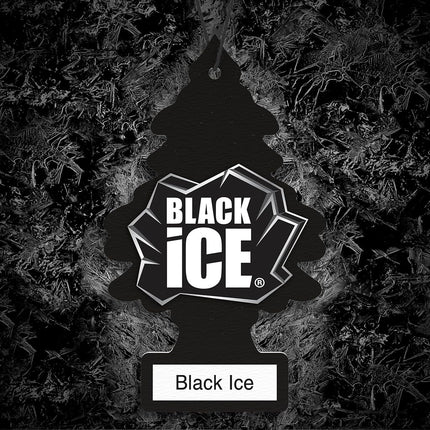 LITTLE TREES Car Air Freshener I Hanging Tree Provides Long Lasting Scent for Auto or Home I Black Ice, 24 count, (4) 6-packs