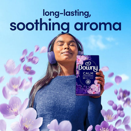 Downy Infusions Mega Dryer Sheets, Laundry Fabric Softener, CALM, Lavender and Vanilla Bean, 180 Count