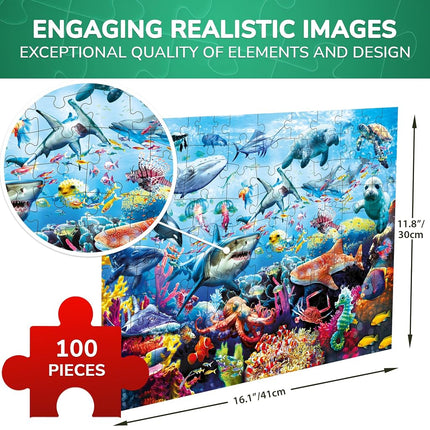 100 Piece Puzzles for Kids Age 4-6 - Floor Kids Puzzles Age 6-8