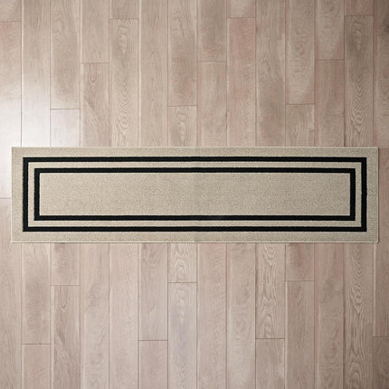 Nautica – Tapis de Couloir | Tapis d'intérieur pour Couloirs et Entrées | Tapis de Porte d'Entrée et de Cuisine Antidérapant | Tapis d'Entrée Lavable en Machine | 76 cm x 305 cm | Double Bordure Torsade Naturelle