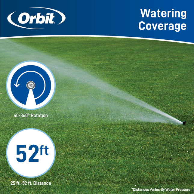 Orbit Voyager II Aspersor para césped accionado por engranajes, trilingüe