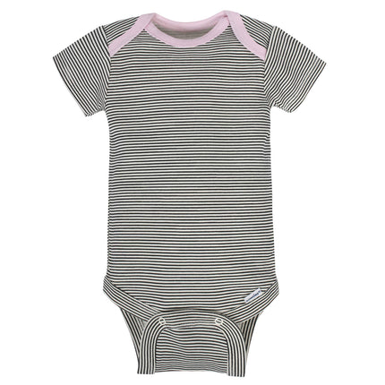 Gerber baby-girls 8-pack Short Sleeve Onesies Bodysuits, Bunny, 3-6 Months