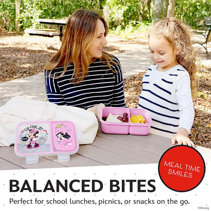 Disney Bento Box– Leak-Proof Kids Lunch Box with Divided Compartments & Detachable Spork - Mickey & Minnie, Stitch, & Winnie the Pooh BPA Free Toddler Bento Box